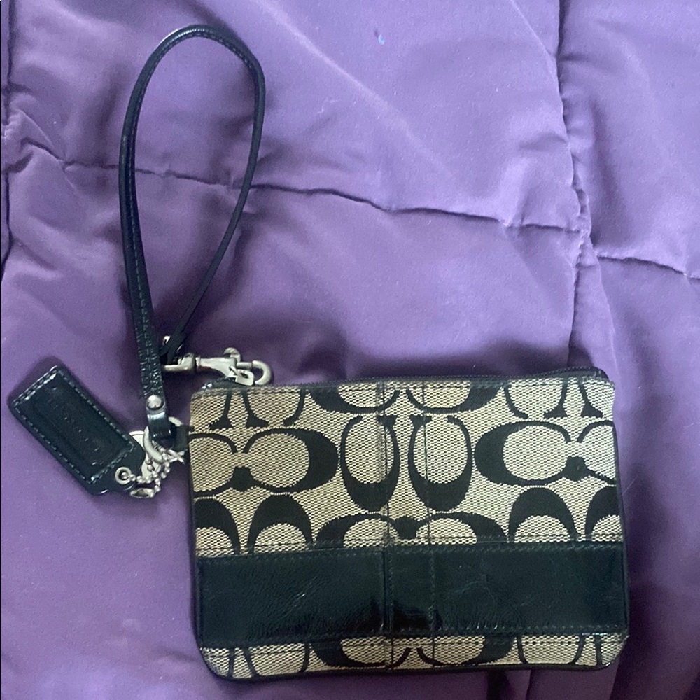 Coach Black and grey Signature Clutch